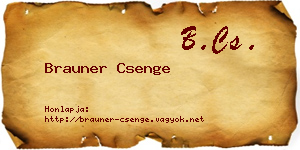 Brauner Csenge névjegykártya